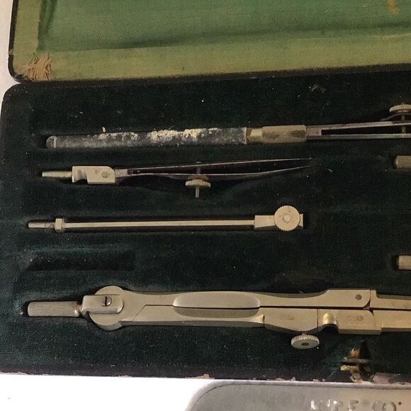 Vintage brown and somebody Philadelphia drafting tools set - Picture 5 of 9